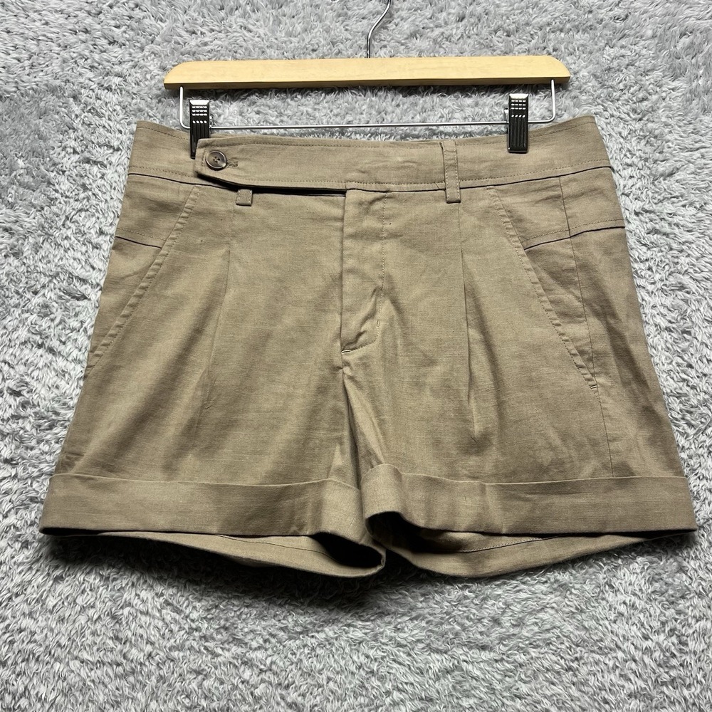 Vince Shorts Womens 4 Beige Chino Linen Blend Resort Beach Cuffed Beach Resort